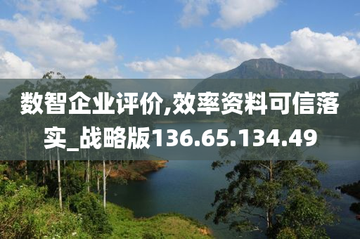 数智企业评价,效率资料可信落实_战略版136.65.134.49