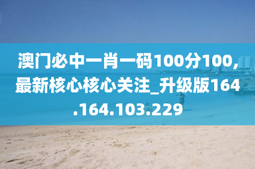 澳门必中一肖一码100分100,最新核心核心关注_升级版164.164.103.229