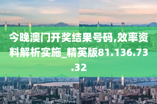 今晚澳门开奖结果号码,效率资料解析实施_精英版81.136.73.32